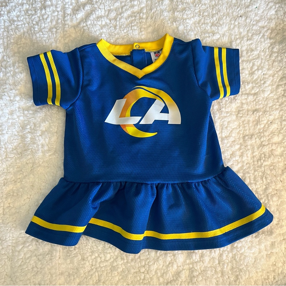 LA Rams baby girl jersey dress